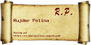 Rujder Polina névjegykártya
